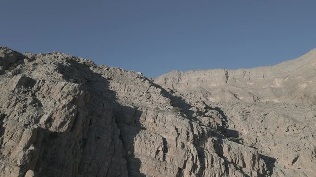 Aerial Drone 4k video of hidden oasis nested in Jebel Jais Ras Al Khaima