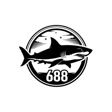 Black shark logo with number 688.