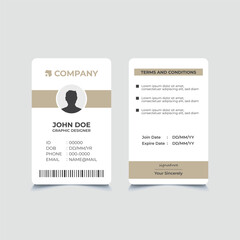 Fototapeta premium Beige and Brown Corporate ID Card Template – Elegant Professional Employee Badge