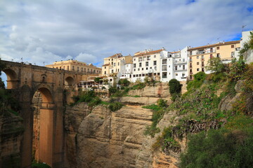 Fototapeta premium White Cliffside Houses and Balconies in Ronda