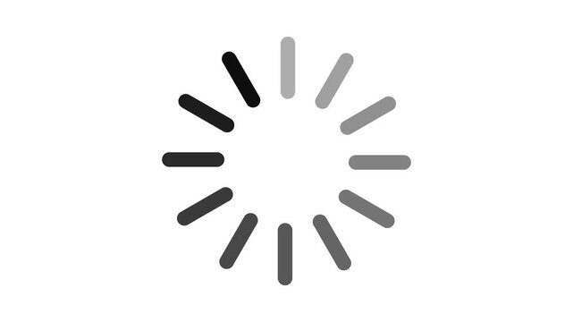 Circular loading sign, isolated on white background, vector illustration. whit 4k animation