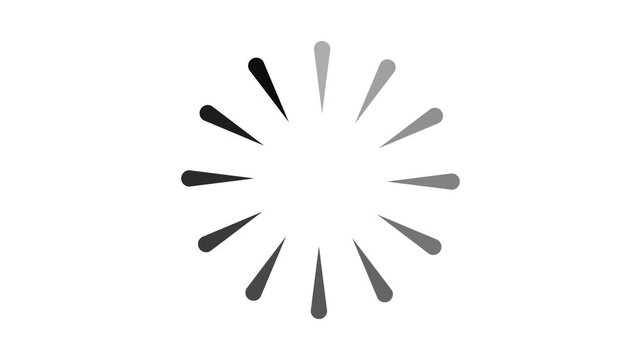 Circular loading sign, isolated on white background, vector illustration. whit 4k animation