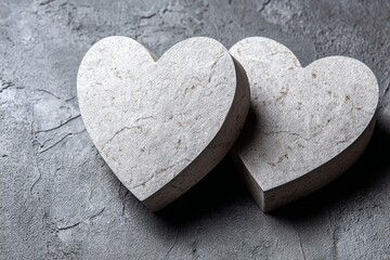 Obraz premium White heart shapes layered over a textured background