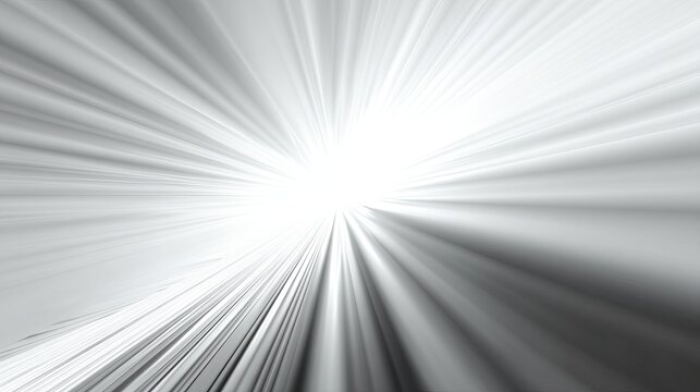 A bright light shines at the end of a long, dark tunnel with radiating lines