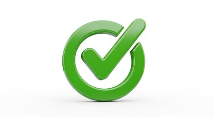Green checkmark symbol for approval and confirmation
