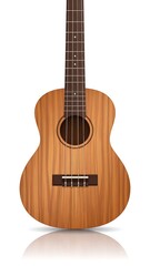 Naklejka premium A guitar with a light brown body and dark brown neck