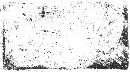 Fototapeta premium Black speckle and grunge texture overlay on white background with rough edges