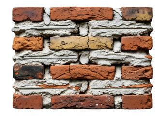 Obraz premium Weathered red brick wall with white mortar