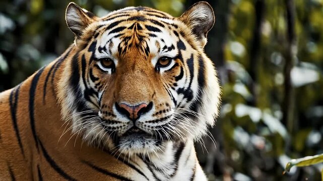 Tiger Close Up in Forest.