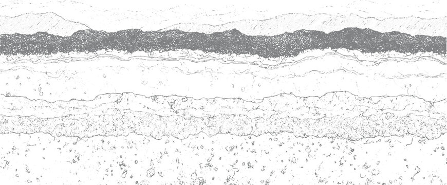 Abstract layered geological strata with textured bands and contour lines background pattern