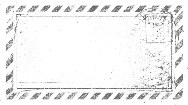 Vintage envelope with diagonal stripes and postage stamp imprint