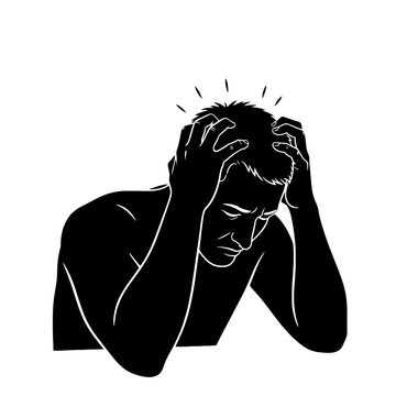 A confused person silhouette questionable behavior doubt uncertainty shadow figure, PNG, Generative AI