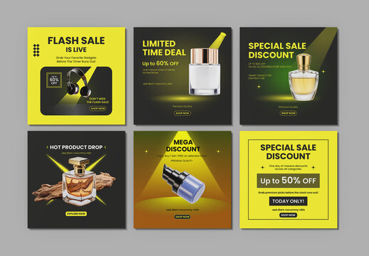 Modern Flash Sale Social Media Post Template
