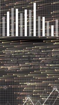 Vertical video: On load central HUD animating charts, moving slider, highlighting rows to show data