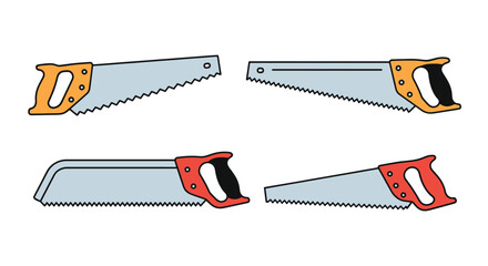 Hand Saw Line art modern abstract style illustration