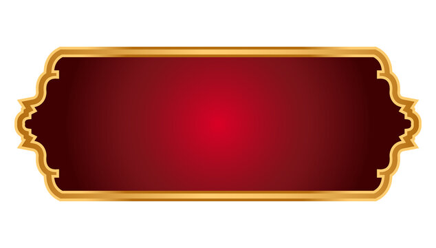 luxury red arabic islamic text box title frame border