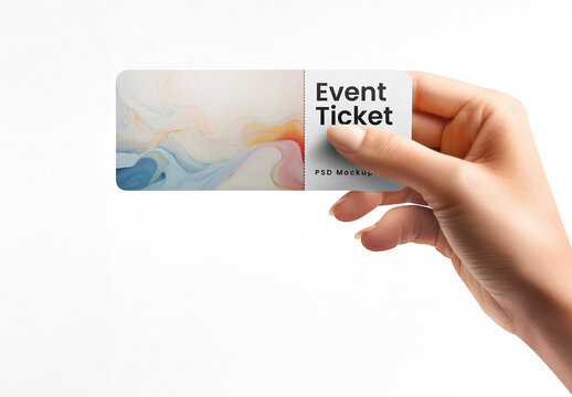 Elegant Event Ticket Mockup PSD