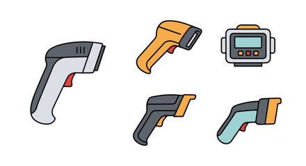 Handheld Scanner minimal shape color illustration