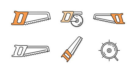 Handsaw Line art dynamic abstract color