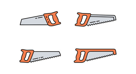 Handsaw Line art bold creative color illustration