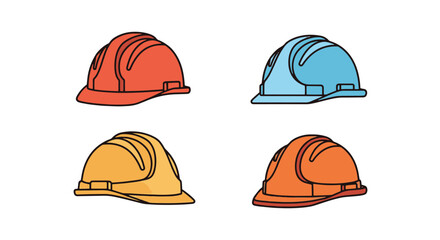 Hard Hat Line art abstract dynamic color vector