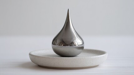 Fototapeta premium A Lone Teardrop Pendant Reflects Light in Solitude