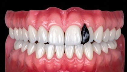 Fototapeta premium Dental Model of Upper Front Teeth and Gums