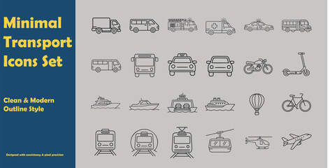 Minimal Transport Icon set © MdAbuAbdullah