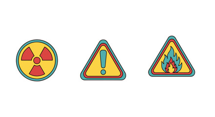 Hazard Sign Line art simple creative color illustration
