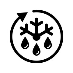 Defrost icon, label, logo, badge, sign, symbol, sticker, banner, black, line, flat vector, isolated illustration. Frozen product vector food package label. Fresh frozen product, snowflake icon set.