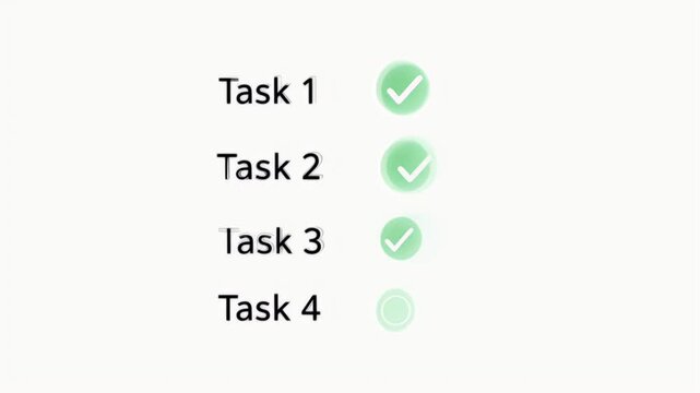 Digital task list with completed and incomplete tasks in a simple design