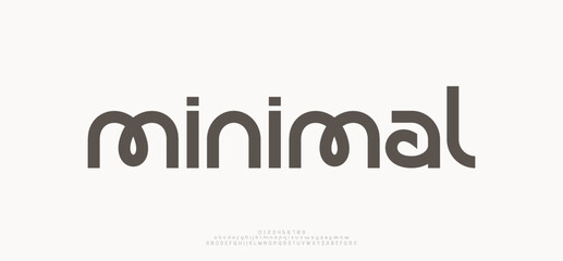 Fototapeta premium minimal creative tech logo alphabet fonts. Typography minimalist urban sans serif digital fashion future creative logos fonts. vector illustration 