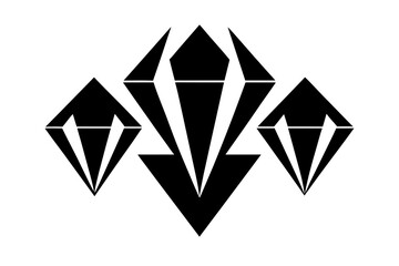 Obraz premium Three geometric diamonds arranged symmetrically, symbolizing luxury and value.