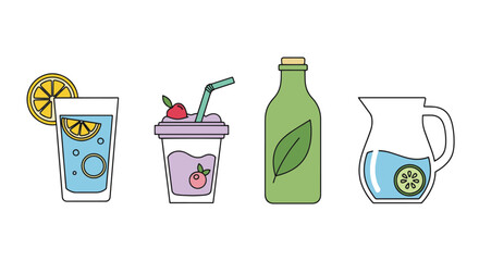 Healthy Beverage creative modern style illustration