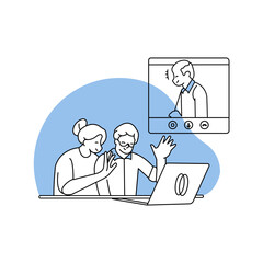 Online Meeting From Home Illustration