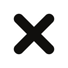 Obraz premium Bold Black Cross Icon. X Mark Symbol for Close, Delete, Cancel, Incorrect, or Reject Status in User Interface Design.