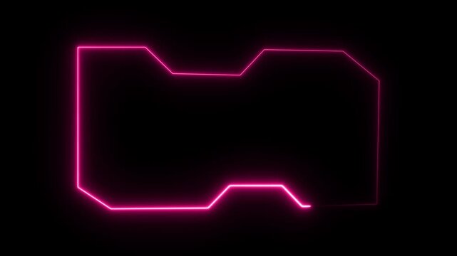Digital Neon HUD Futuristic Background is on a black screen and features Future Technology Interface with 4k Animation, Sci-Fi Data Display, and Cyber Space Analytics.