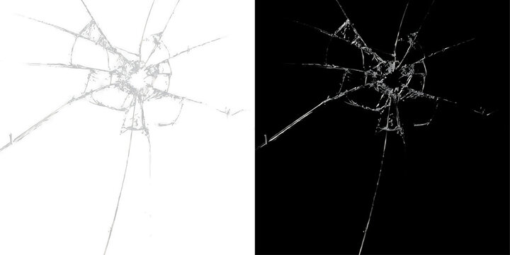 Broken Window Glass Splinter Debris Overlay PNG