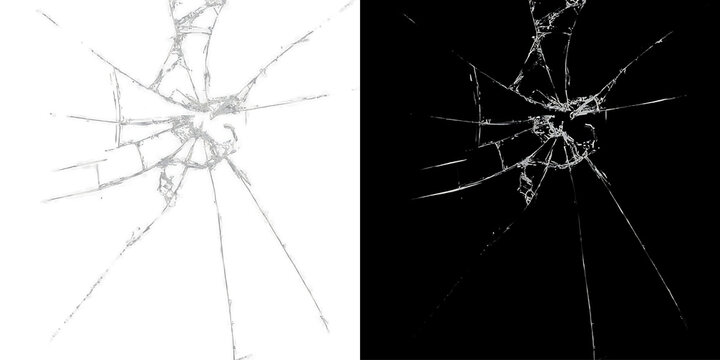 Broken Window Glass Splinter Debris Overlay PNG