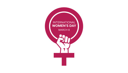 International women's day logo with raised fist