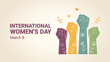 International women's day celebration with raised fists