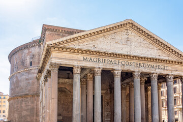 Obraz premium Pantheon building in Rome, Italy; translation: 