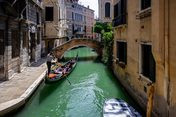 Fototapeta premium View of the canals of Venice (Italy)