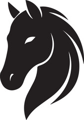 Majestic Horse Black Silhouette Vector Illustration