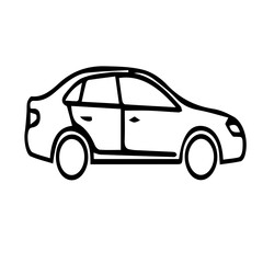 Fototapeta premium Car Silhouette Line Art