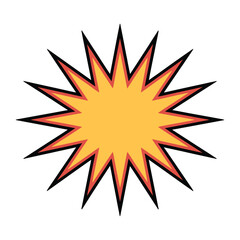 Explosive Burst of Energy: Dynamic illustration of an explosion with bold lines and vibrant colors, radiating a powerful sense of energy and impact.