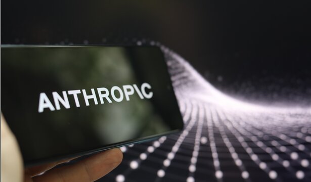 Anthropic AI logo is seen displayed on a smartphone screen.