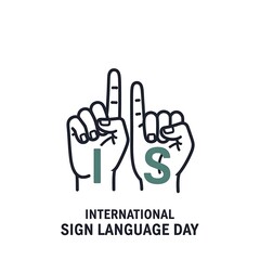 Fototapeta premium International Sign Language Day Awareness Symbol.