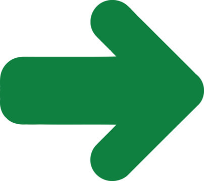 A vibrant green arrow pointing to the right on a white background