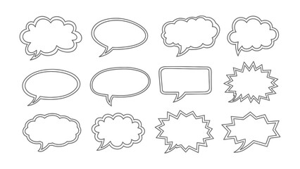 Fototapeta premium Speech Bubble Collection: A collection of various speech bubbles, each with a unique design, ready to convey thoughts and messages in a clear and concise manner.